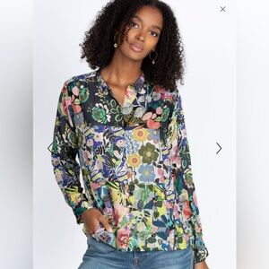 Johnny Was Silk Floral Top- NWOT